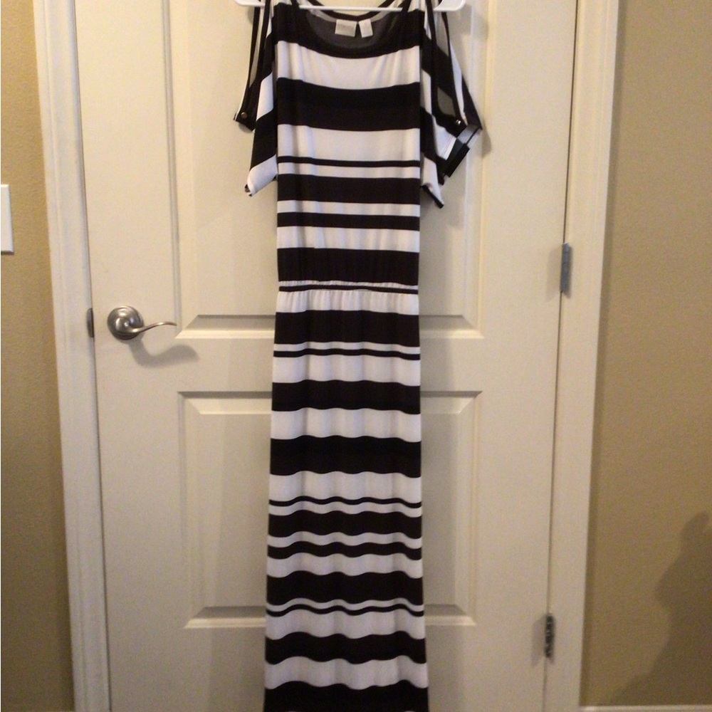 Black and White Striped Maxi Dress